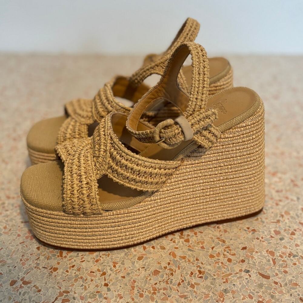 Castañer Fiodora Raffia Wedge Sandal